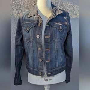 Hudson Jeans Blue Jean Jacket Fitted Cropped Style